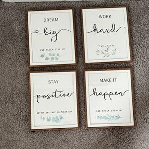 Inspirational Quote Wall Art Set - 9.25” x 11.25”